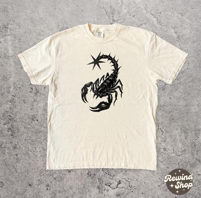 Y2K Scorpion Comfort Colors Shirt, Grunge Alt Clothing, Y2k Tattoo Faded Streetwear Tee