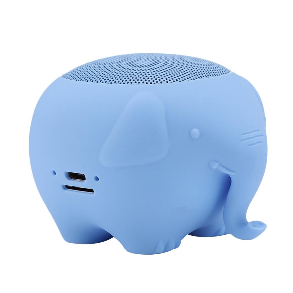 Cute Pet Elephant Shaped Portable Wireless Bluetooth 5.0 Speaker 400mAh Stereo with MIC (Blue)