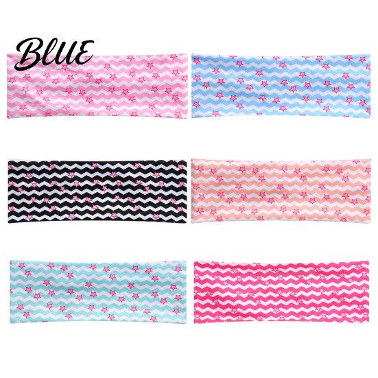 Hair Fixing Tools for Face Washing Elastic Wide Headband Women Non-Slip Stretchy Band with Star Brimmed Holders Wave Print Yoga Running Sports