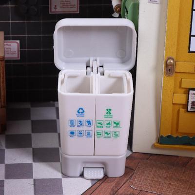 Doll House Mini Kitchenware Model Mini Classified Trash Can Shooting Scene Props