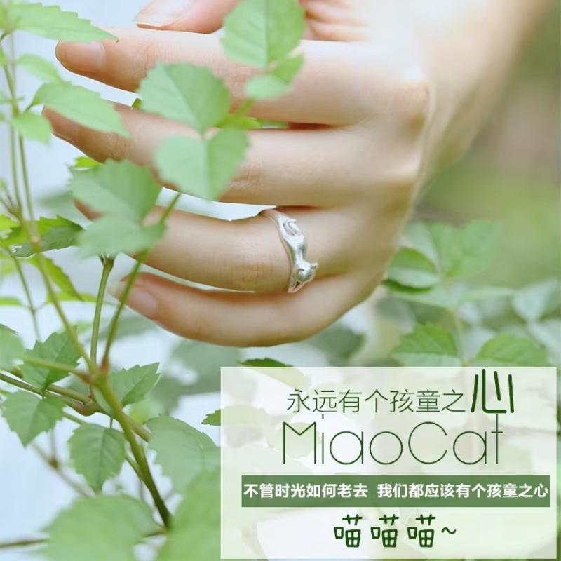 REETI 925 Silver Rings For Women Cat ring Lady Prevent -silver-jewelry
