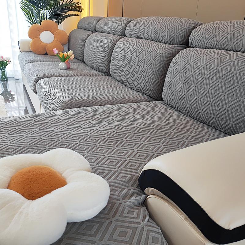 Jacquard Sofa Seat Cushion Covers For Living Room Anti-Slip Anti-Dust Wear-Resistant Elastic Couch Cover Furniture Protector 1Pc