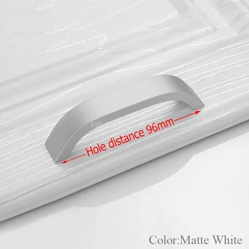 96/128/160/192мм Современные Минималистичные Скандинавские Ручки для Дверей Шкафов Фурнитура Ящики Мебель Обувь Изогнутые Закругленные Ручки