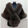 Make imitation leather coat women's long imitation mink hair new imitation fox fur collar shawl