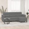 Vidaxl 3-Os. Sofa with Footrest, Dark Gray, 180 Cm, Upholstered In Microfiber