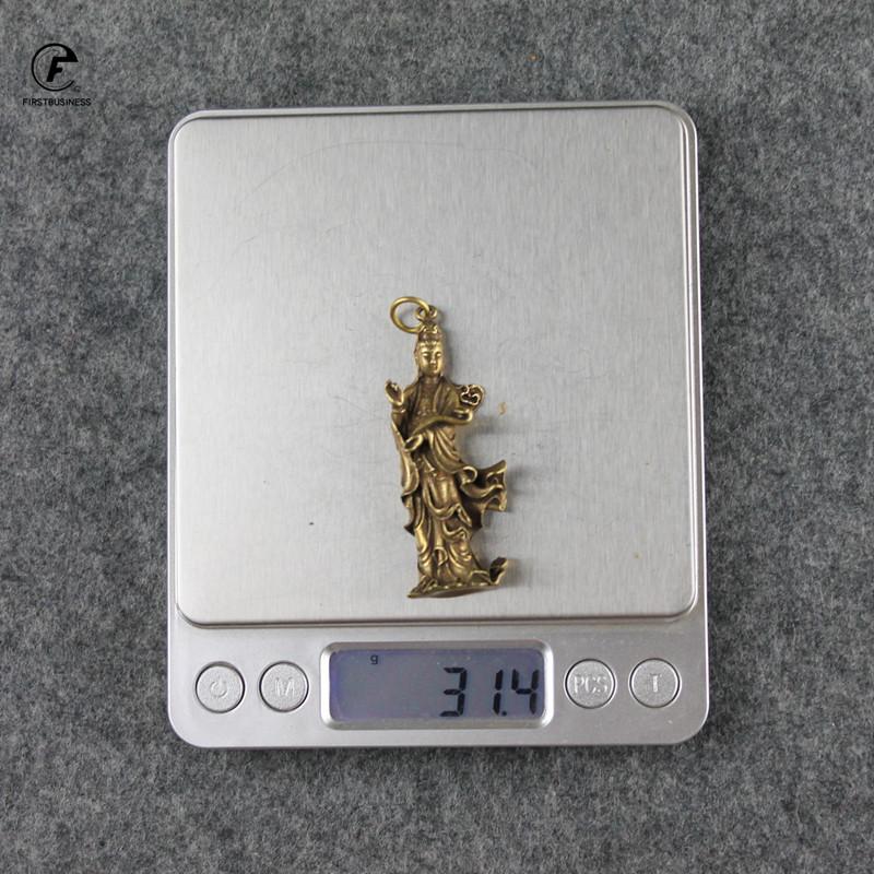 Copper guanyin Buddha Statue Hanging Ornament Feng Shui bless Home Decor for Living Home Lucky Brass Figurine Desk Decoration