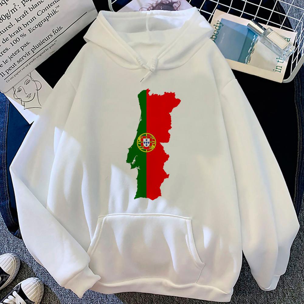 Portugal Hoodies Women Korean Style Fleece Vintage 2023 Sweater Female Anime Pulls