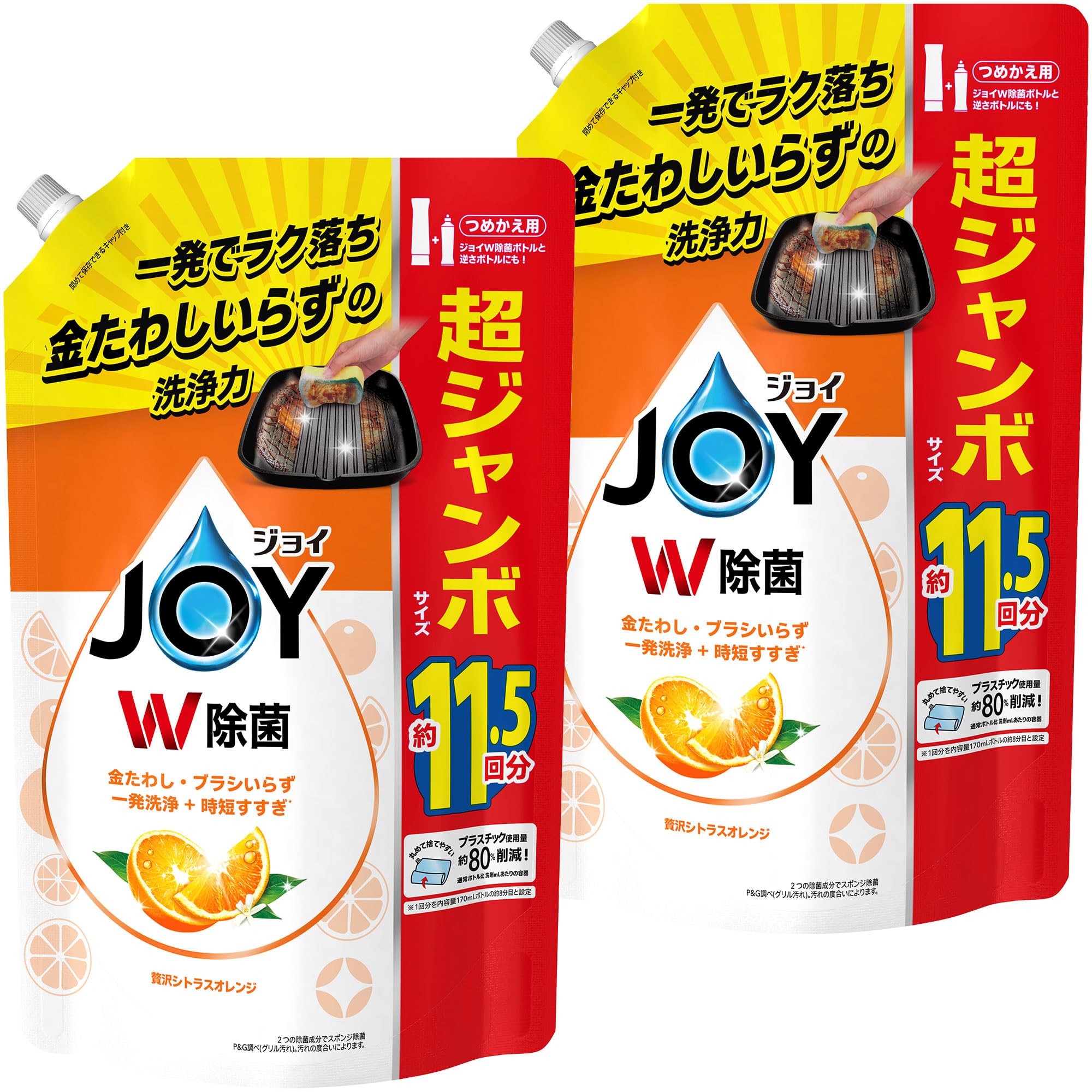 

Joy W Дезинфицирующее моющее средство для посуды Luxury Citrus Orange Refill Extra Large Jumbo x 2 [Оптовая закупка] [Большая емкость] 1490 мл