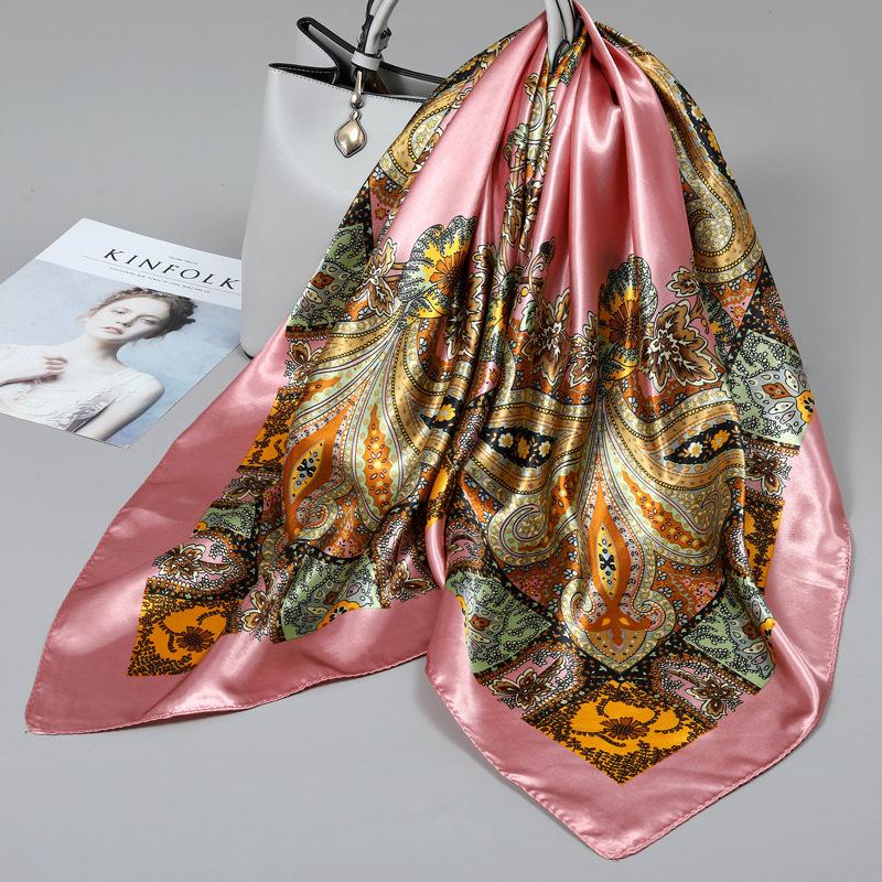 90 Square Scarves, Silk Scarves, Women's New Spring and Summer High-end Sense Versatile, Thin Scarves, Shawls Outside