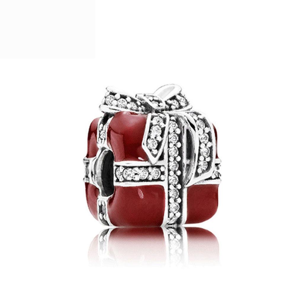 New Copper Air Balloon Charm Happy Birthday Pendant Bead Cake Pendant Fit Original European Bracelet Diy Women