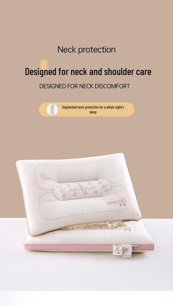Soy Protein Fiber Neck Protection Pillow for Adults and Students - Home and Hotel Use