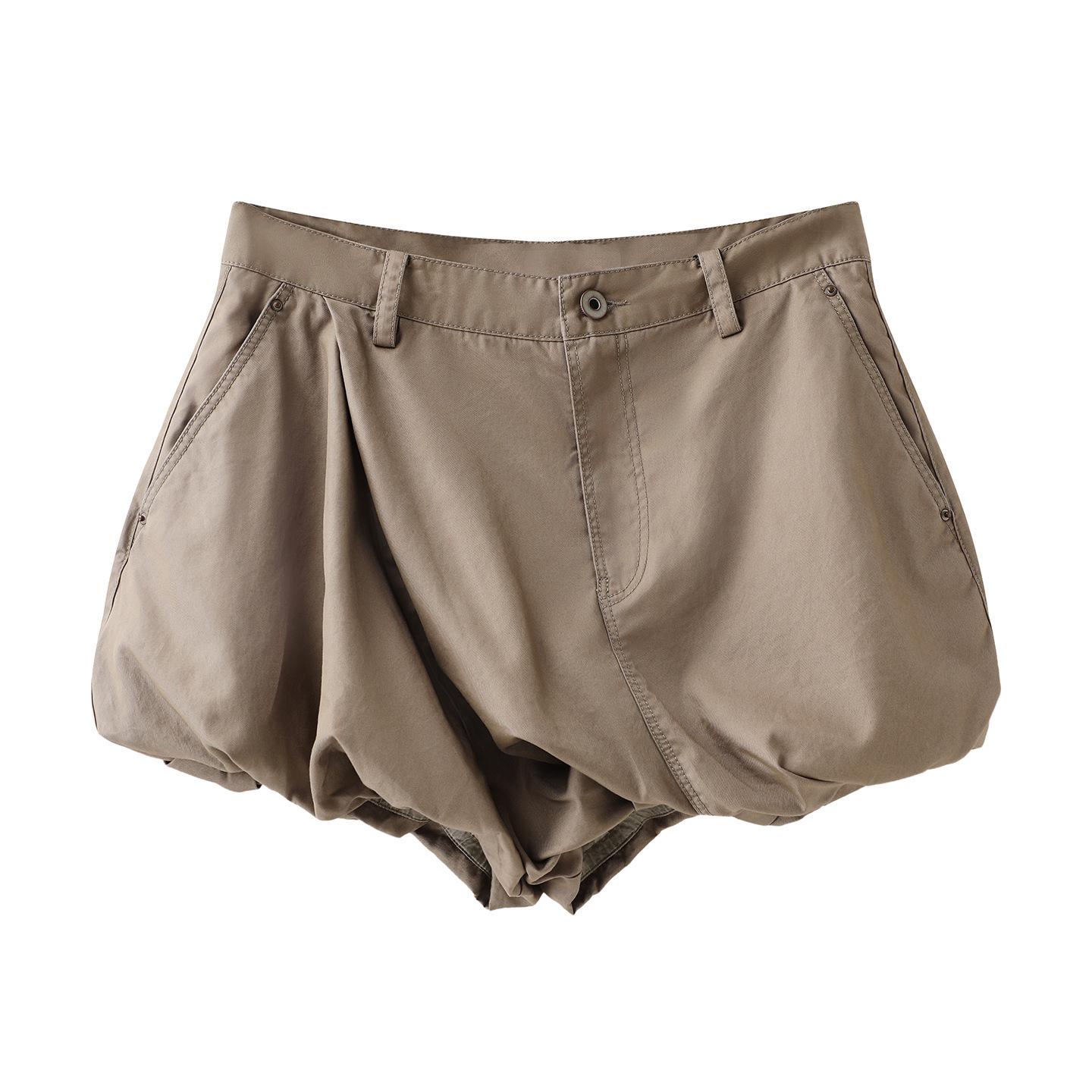 Spring/Summer 2026 Women s Loose Fit 100% Cotton Shorts Medium хаки
