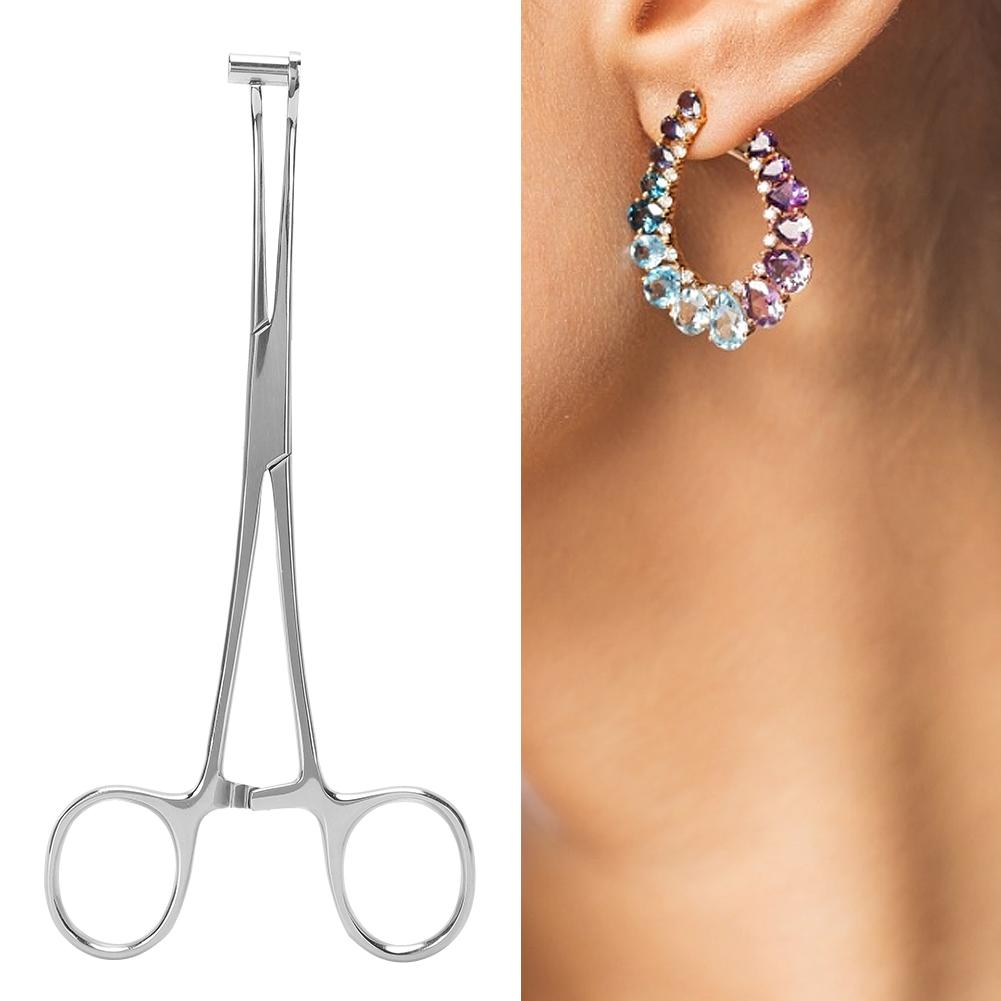 Ear Piercing Pliers Stainless Steel Reusable Ear Piercing Clamp Tool Body Piercing Supply