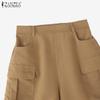 ZANZEA Women Casual Elastic Waist Loose Summer Shorts