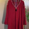 Plus Size Beaded Textured Long Sleeve Top - Women's Autumn/Winter Slimming Base Layer