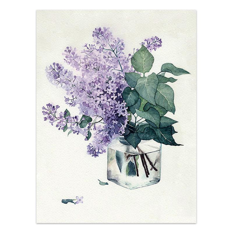 Watercolor Plant Flowers Canvas Paintings Sunflower Botanical Prints Leaves Poster Decorative Picture for Living Room Home Decor