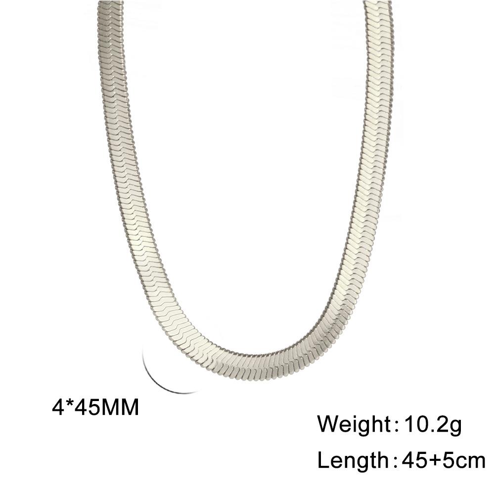Simple Snake Chain Gold Necklace Unisex Fashion Jewelry Popular Collarbone Chain