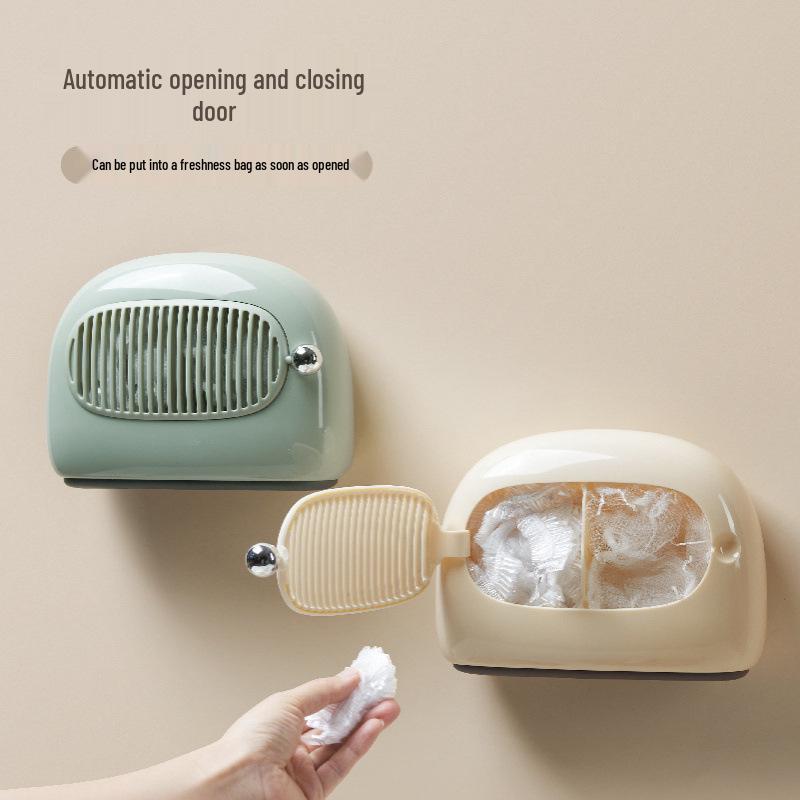 Wall-Mounted Kitchen Organizer: Cling Film, Fresh Bag, Gloves & Trash Bag Storage Box