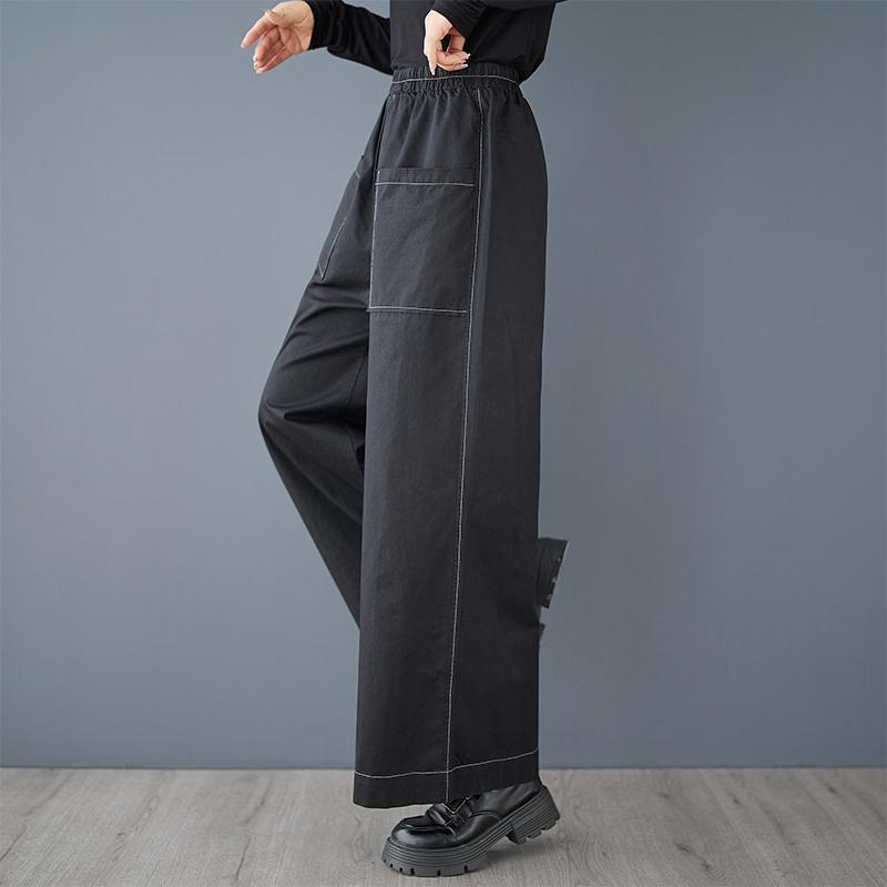 Spring Autumn Plus Size Vintage High Waist Casual Loose Women Jeans Denim Wide Leg Pants