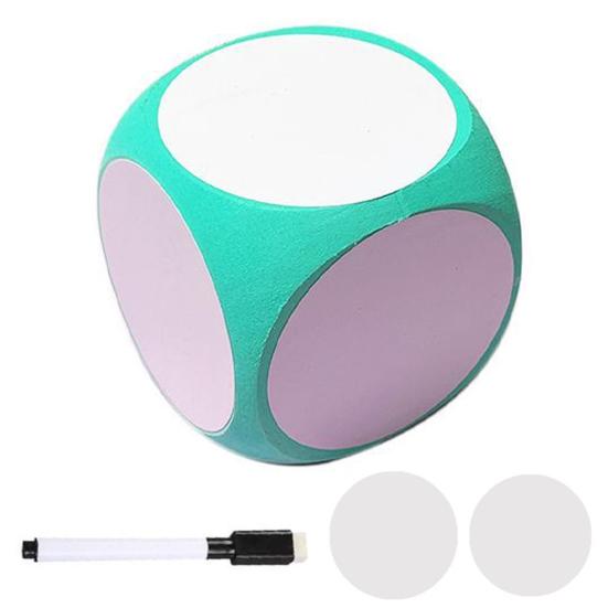 

Стираемые игральные кости EVA, гигантские игровые кубики стирания, большие игральные кости из сухой пены с возможностью записи зелёный