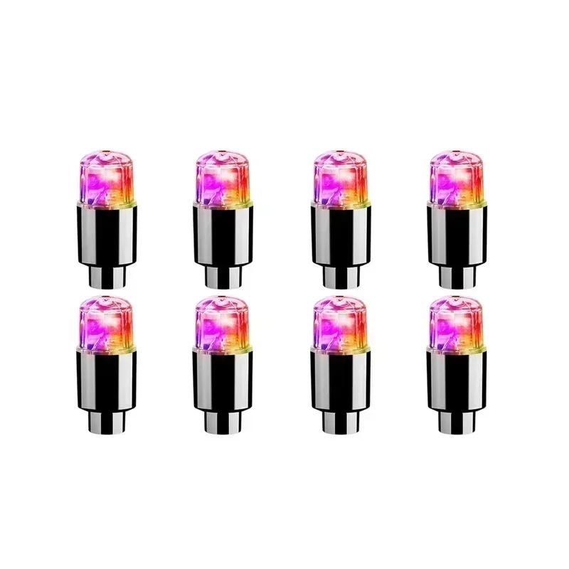 Colorful LED Wheel Valve Lights Motorcycle Car Wheel Tire Valve Caps Universal Dustproof Bicycle Valve Cover Amagi