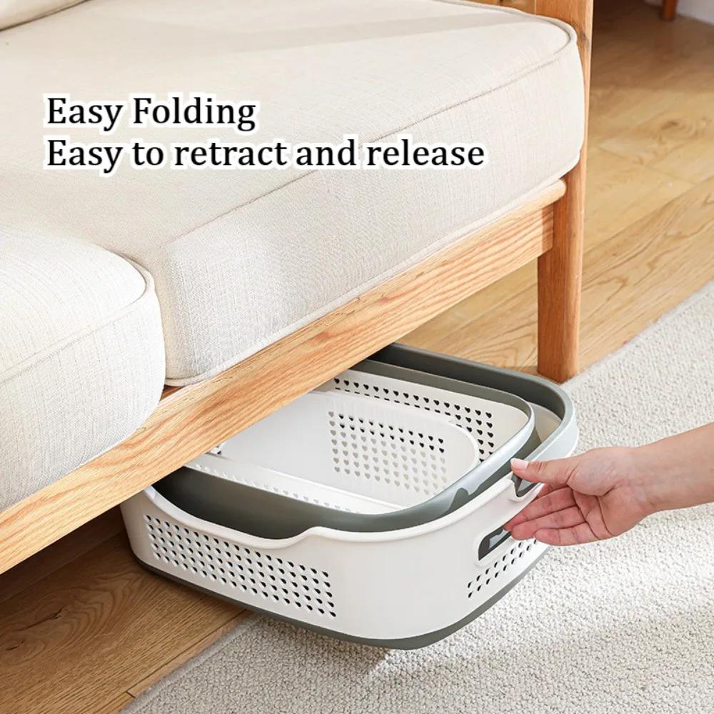 Folding Dirty Clothes Basket Hollow Out Moisture-proof Storage Frame Home High-capacity Laundry Basket Dormitory Clothes Baskets