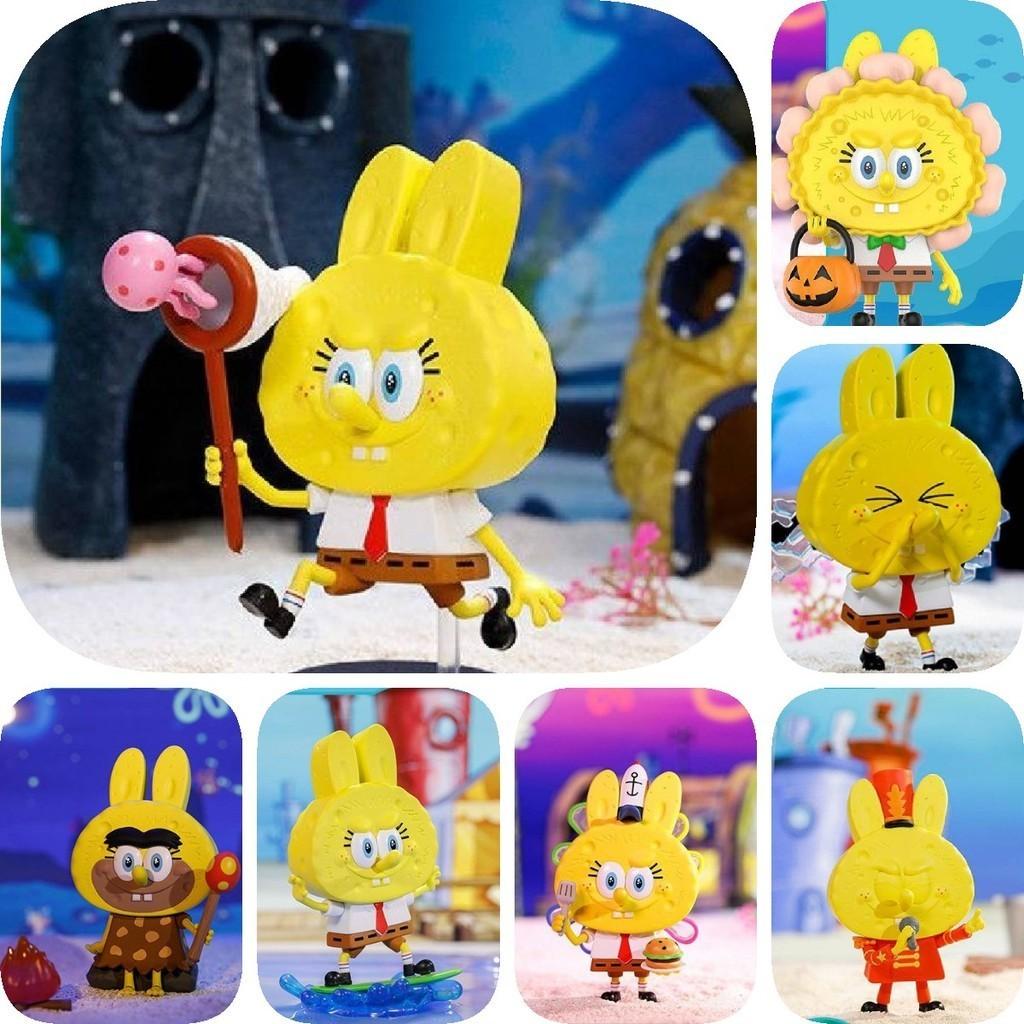 Authentic Popmart Labubu Spongebob Series Collectible Blind Box Trendy Toy