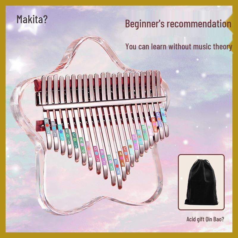 Crystal Transparent 17-Key Kalimba: Easy-to-Learn Portable Thumb Piano for Beginners
