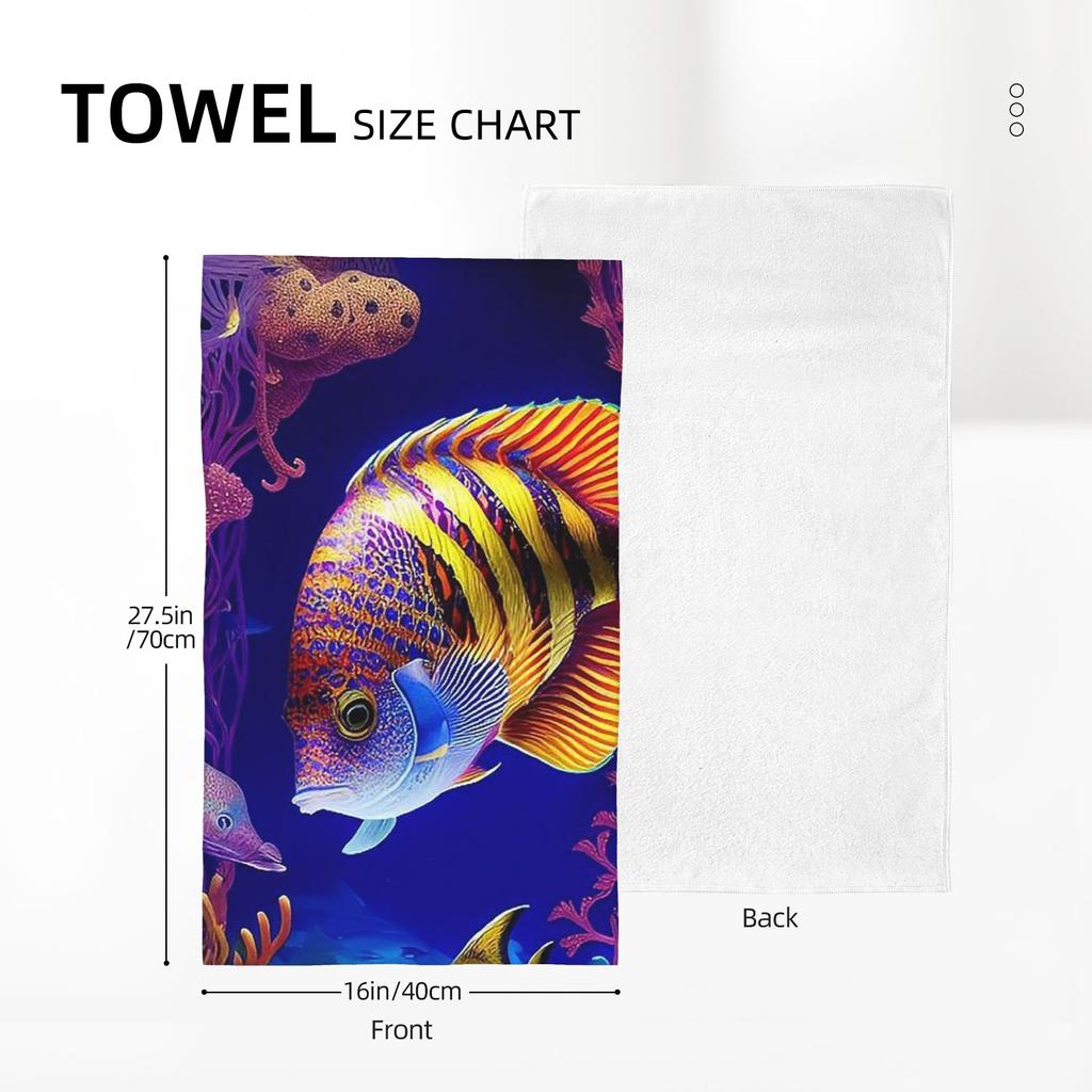 Colorful fish in the ocean Tropical Fish Soft Face Towel Quick Dry Pool Bath Cotton Towels Absorbent Quick