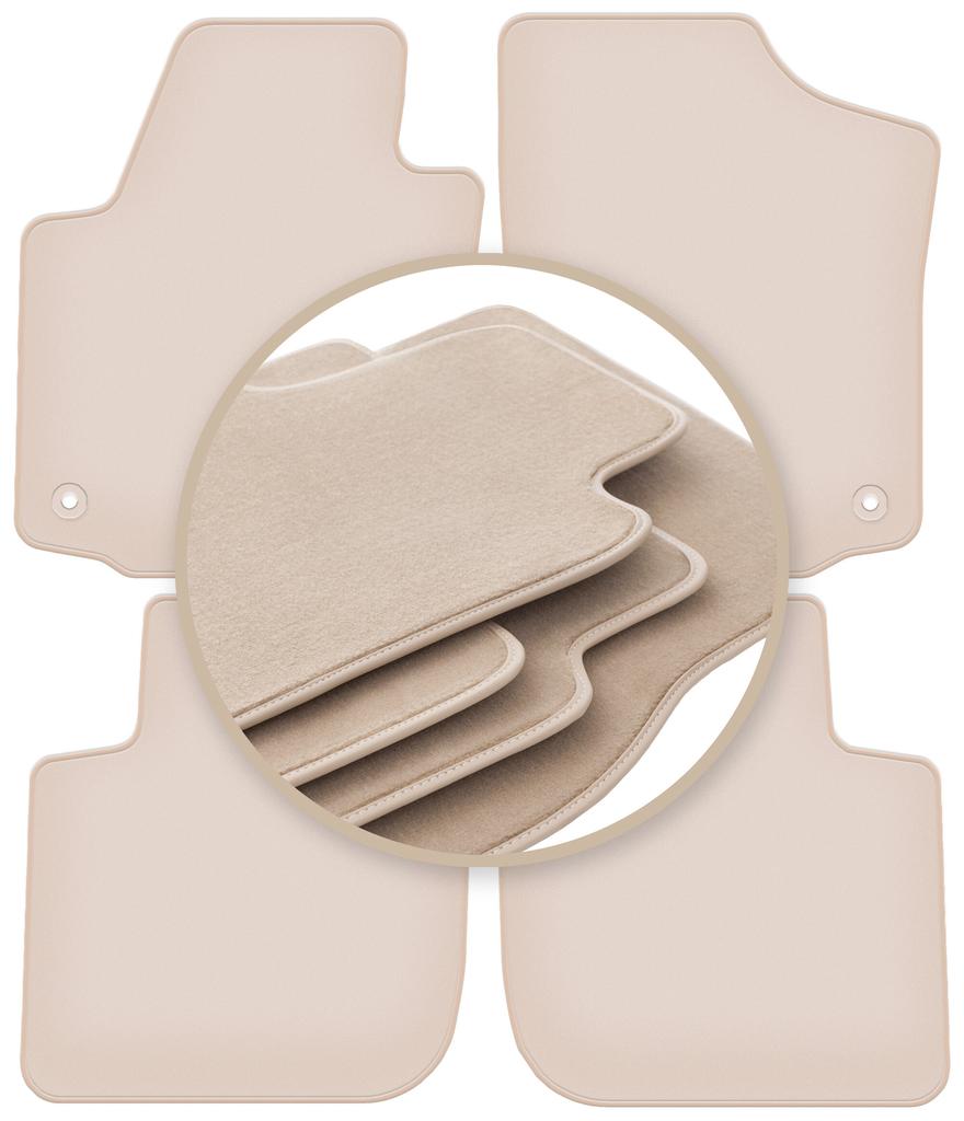 PREMIUM beige Fußmatten für: Seat Toledo IV Limousine 2012-