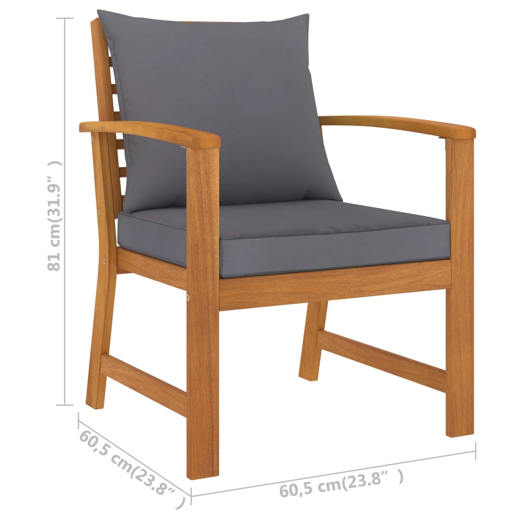 5 Piece Garden Lounge Set with Cushions Solid Acacia Wood
