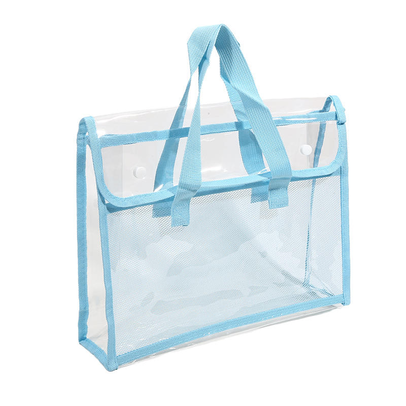 PVC Self Stick File Bag Large Capacity Waterproof Expandable Document Folder Transparent Handheld Portable Storage Organizer For Office School Home