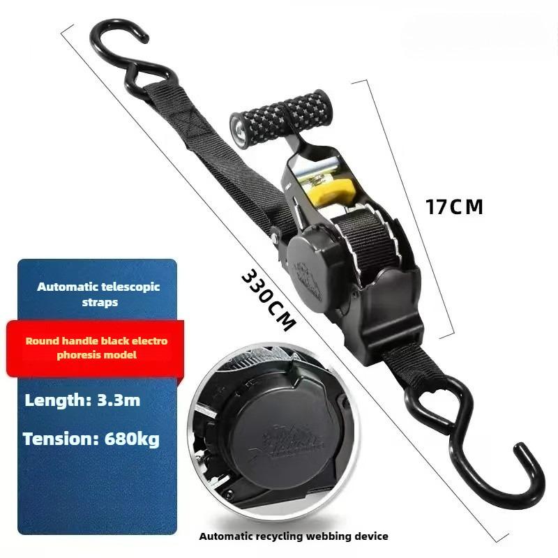 Automatiska spännband för last Tejp Infällbara remmar för motorcyklar Spärrband för last Bagagerem Spärrspännare Rem för bil