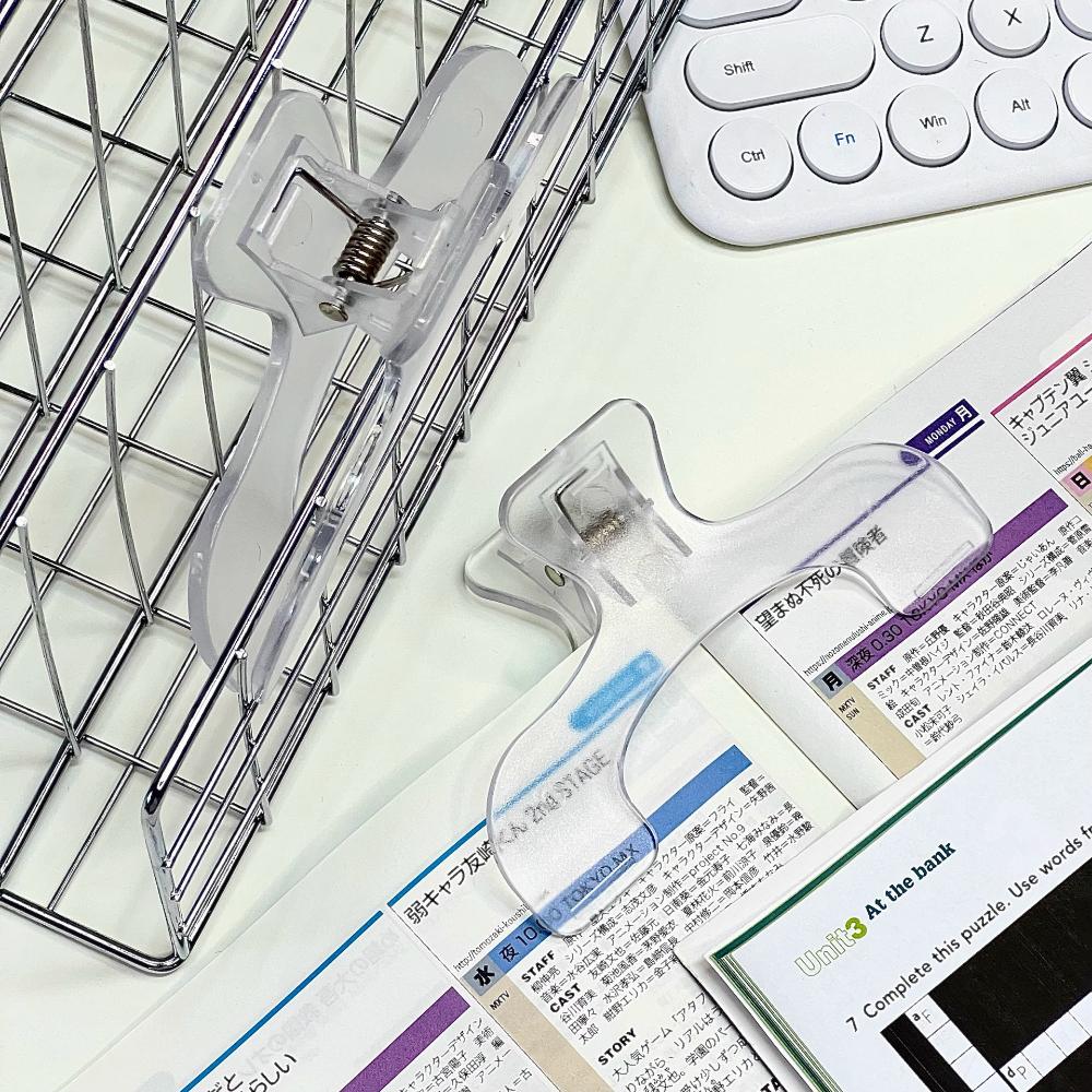 Book Clip Reading Clip Kawaii Desk Accessories Fixed To Prevent Page Turning Transparent Frosted Folder Clips