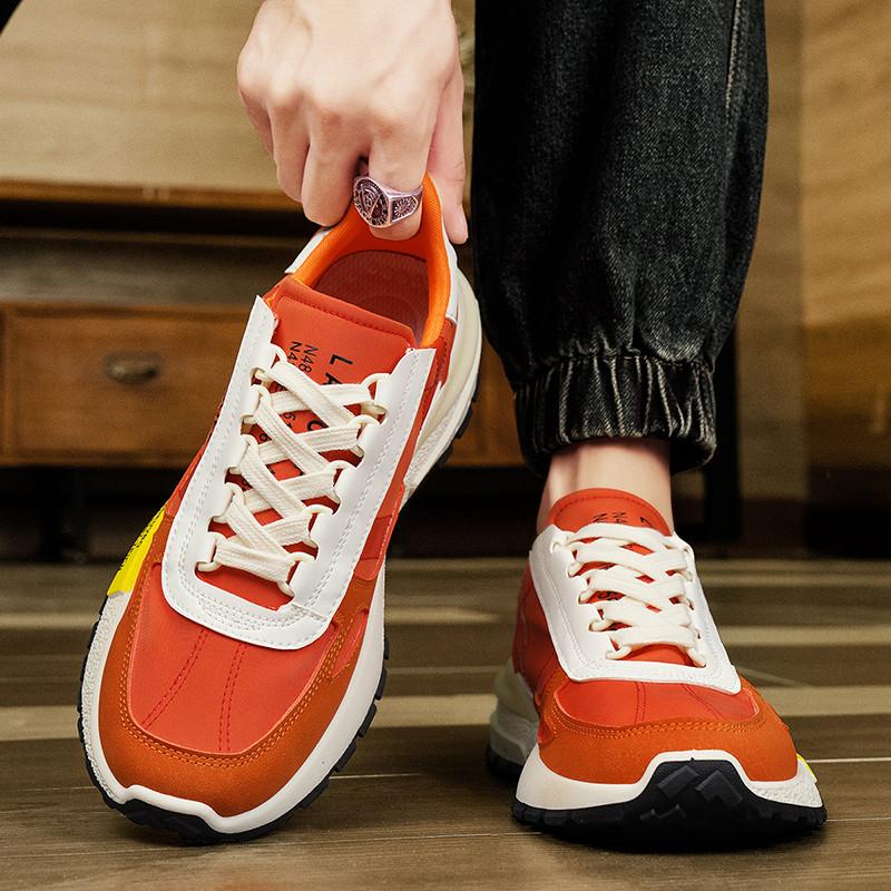 Fashion 2024 Original Men's Fashion Sneakers Orange Letter Printed Low Sneakers Men Breathable Casual Sneakers Men Zapatillas De Hombre