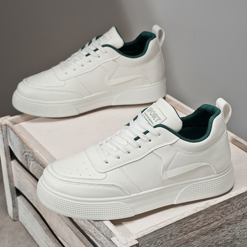 Nowe męskie buty deskorolkowe sportowe męskie buty trend oddychająca skórzana powierzchnia podwyższające białe buty casualowe buty sportowe platforma moda