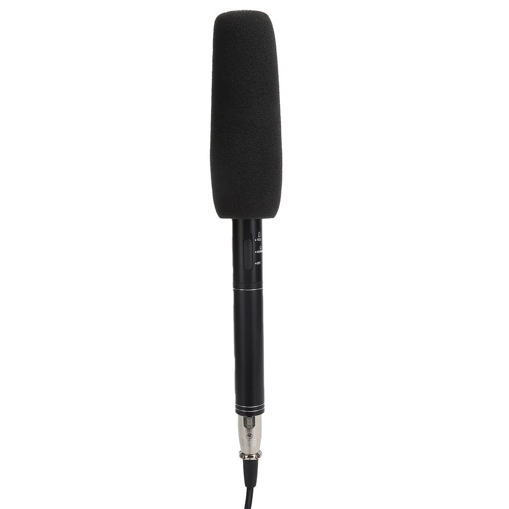 Black HighSensitivity Interview Microphone Wired Recording   Portable Mic for Camera