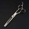 6.0" Napson Silver Snake Handle Hairdressing Scissors Set: Straight, Serrated, Thinning Shears for Salon Use.