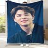 Jimin Kpop B-BTS Star Flannel Blanket,Ultra Soft Warm Plush Throw for Home Bedroom Bed Sofa Cover Office Camping Picnic Gift