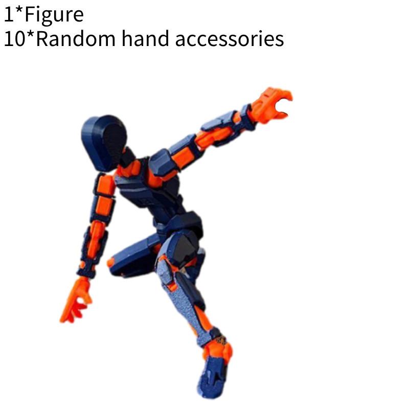 Lucky 13 Vollbewegliche Puppe 3D-gedruckt 3. Generation Dummy-Spielzeug mit 4 Waffen 3 Handtypen Rot Schwarz