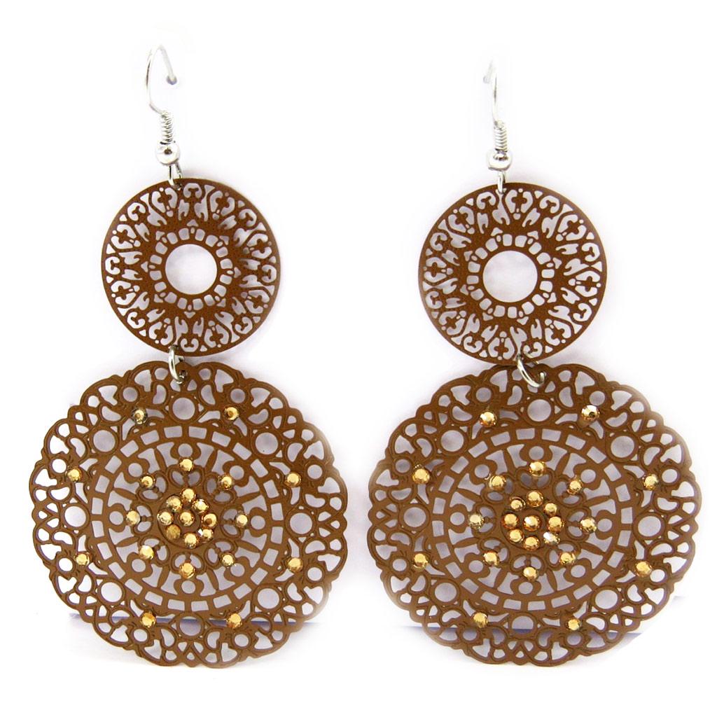 Les Trésors De Lily [L6062] - Boucles 'Carmen' marron