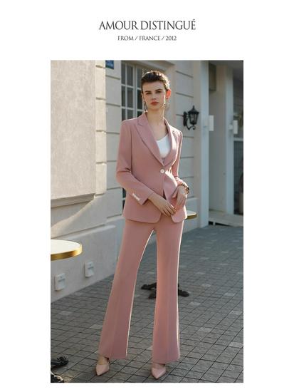 Women's Professional Broadcast Suit: High-End Wide-Leg Pants with Slimming Fit