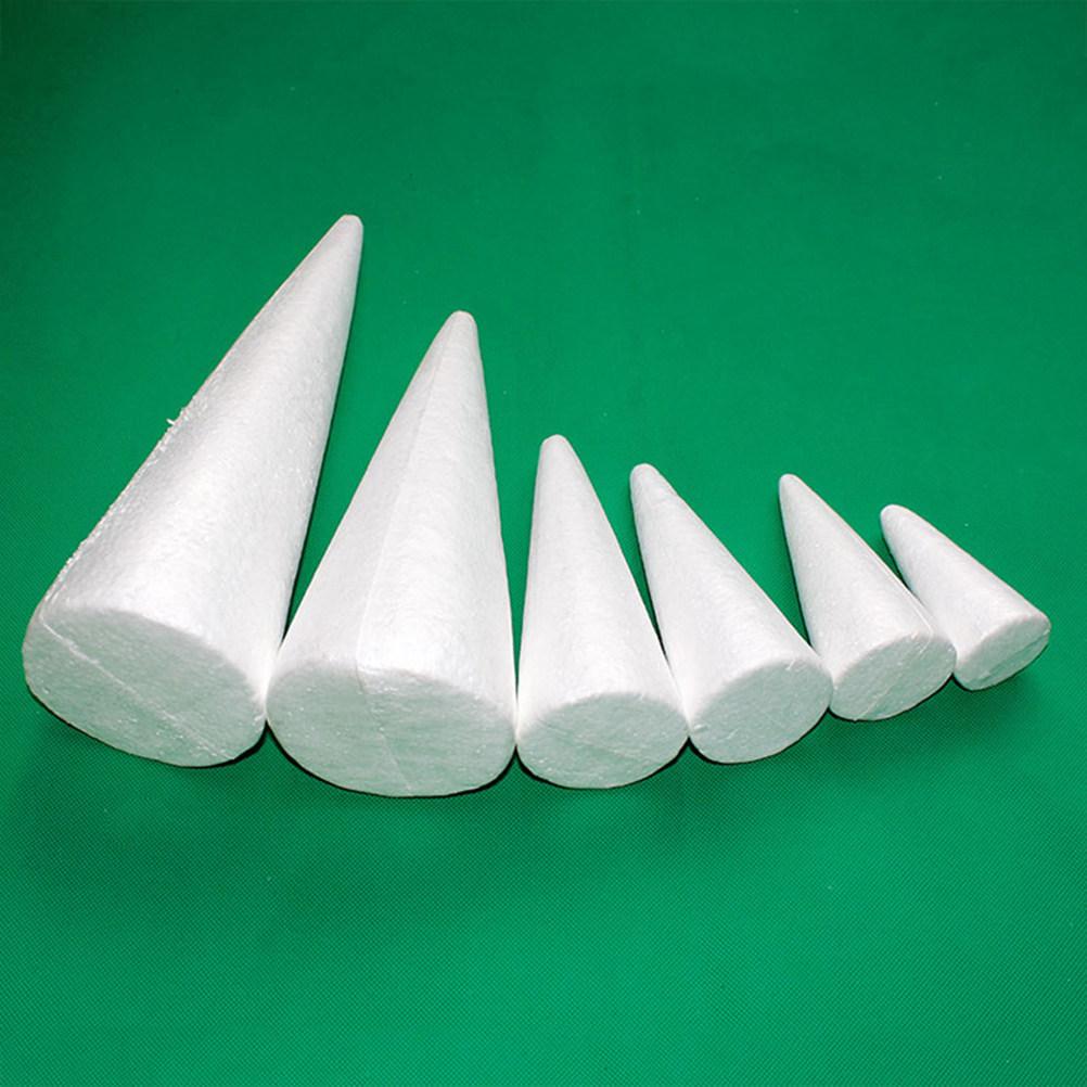 10Pcs White Craft Cones 10x7cm Foam DIY Centerpiece Decorations for Activities Home School Church Party Art Making Kit