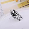 Gothic Women's Rose Flower Vine Alloy Enamel Finger Ring Cosplay Jewelry Gift