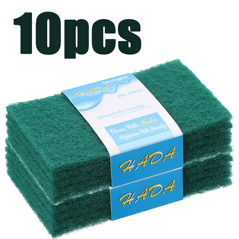 5/10/20PC Double Sided Scouring Scrub Pad Household Kitchen Oil Removal Dishwashing Pot Pads Green Reusable Cleaning Dishcloth