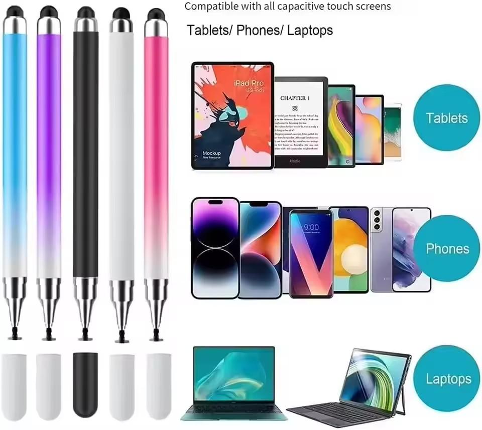 2 in 1  Stylus Pen For Tablet Mobile Android IOS Phone iPad Accessories Drawing Tablet Pens Capacitive Screen Touch Pen