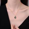 Lihong S925 Sterling Silver Electroplated 18k Gold Obsidian Clavicle Chain Exquisite Gift Women's Pendant Necklace (40cm+5.0cm)