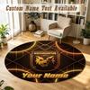 Round Rug Custom NameWolverhampton Wanderers Football Pattern Non Slip Carpet Home Floor Decor