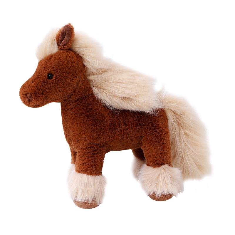 

25/30cm Kawaii Horse Plush Toys Lovely Simulated Pony Dolls Stuffed Soft Animal Toy Birthday Gift 25cm коричневий