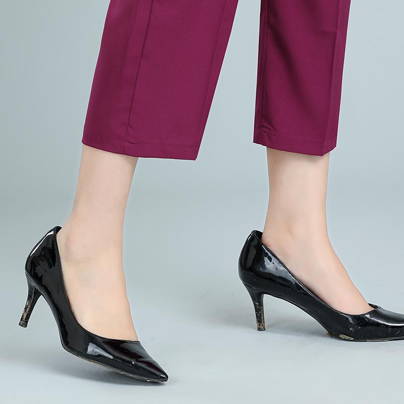 Women's Summer Thin Straight Pants Solid Color Black Trousers Summer High Waist Pants